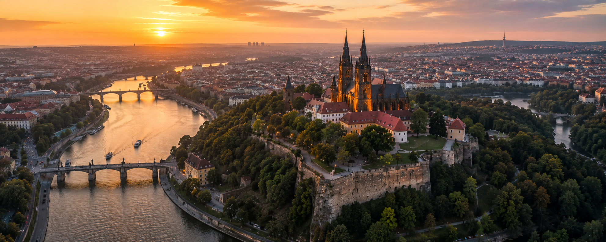 Vyšehrad z výšky jako symbol širší perspektivy